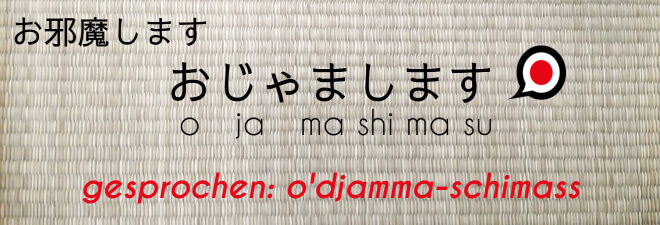 Entschuldigung auf Jpaanisch: #8 ojama shimasu. Text auf Japanisch 