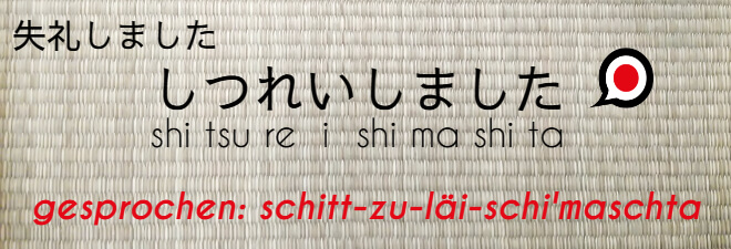 Entschuldigung auf Jpaanisch: #9 shitsurei shimashita. Text auf Japanisch 