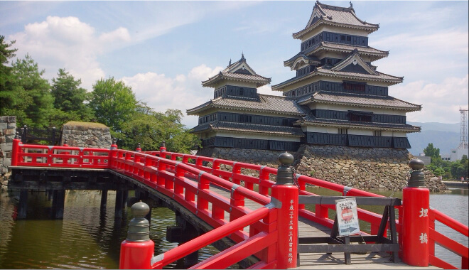 rote Brücke in Japan