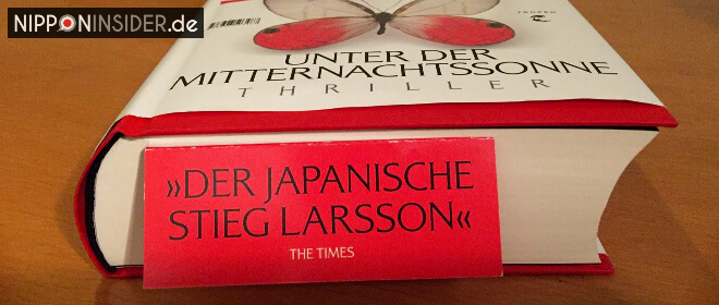 Unter der Mitternachtssonne von Keigo Higashino Buchvorstellung. Bild vom Lesezeichen des Buches "Der japanische Stieg Larsson | Nipponinsider 